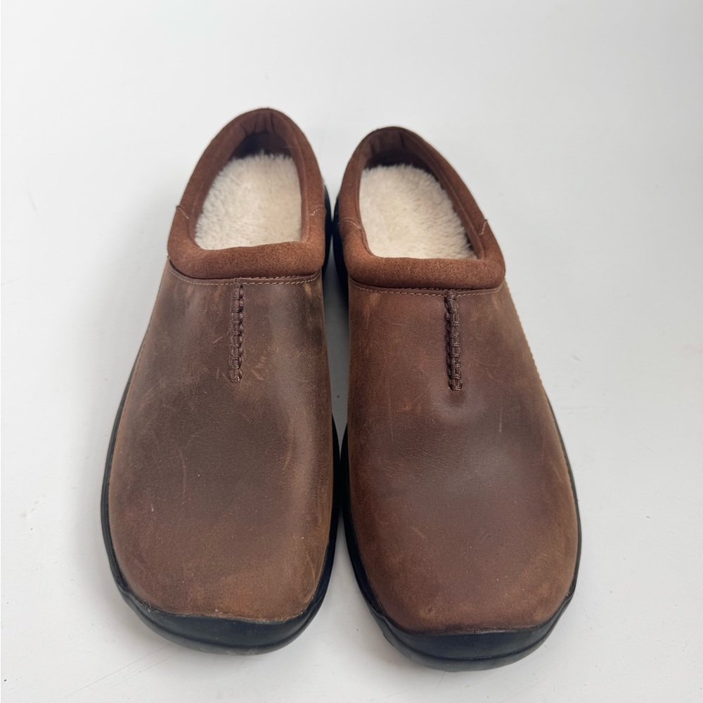 NWOT Merrell Encore Mule Brown Leather Lined Casual Slide Mens Slip-On Shoes 9 - Picture 2 of 7